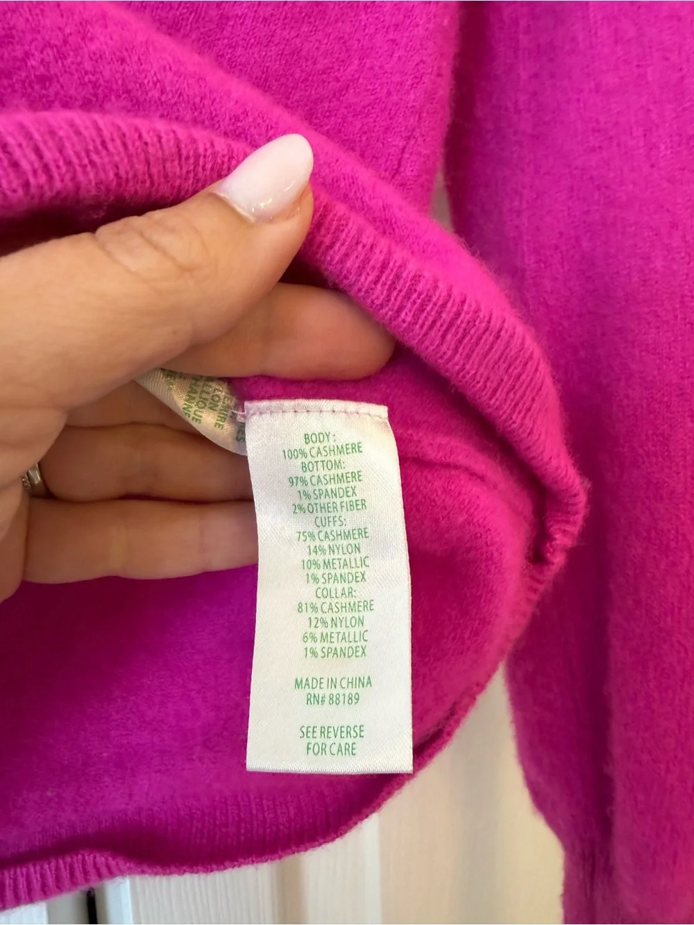 Lilly Pulitzer Jasmina Cashmere Sweater Bougainvillea Pink Size XS